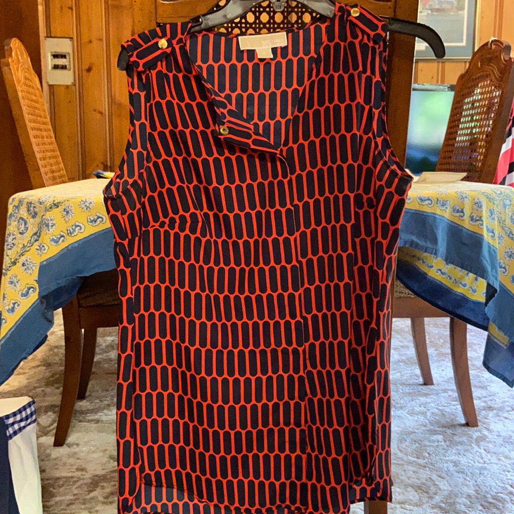 Navy And Orange Michael Kors Blouse